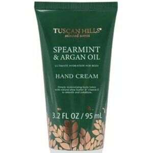 NEW Tuscan Hills Bath and Body Hand Lotion Cream Spearmint & Argan Oil Scent 3.2